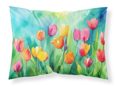 Tulips in Watercolor Standard Pillowcase Lightweight Super Soft Easy Care Decorative Artwork Pillowcase, Standard