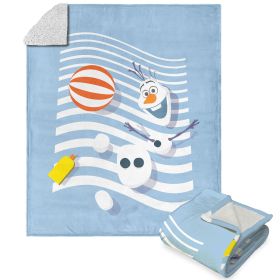 Disney Frozen Beach Olaf Silk Touch Sherpa Throw Blanket 50X60 Inches