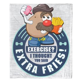 Hasbro Potato Head Silk Touch Throw Blanket, 50" x 60", Exercise Extra Fries