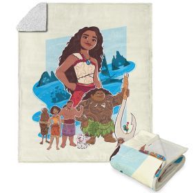 Disney Moana 2 Moana And Simea Silk Touch Sherpa Throw Blanket 50X60 Inches